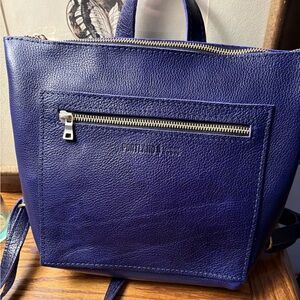 Portland Leather Cobalt Sm Tote Backpack